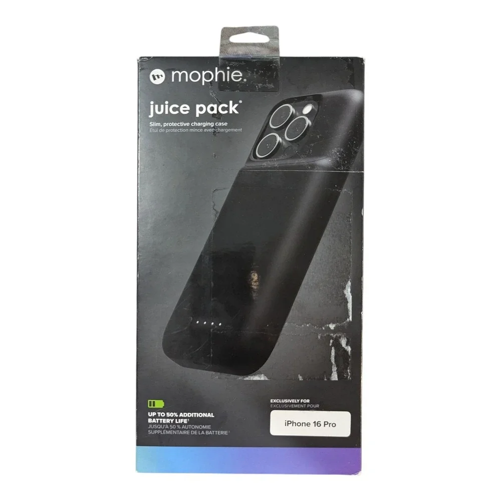 C7-U Mophie Juice Pack Protective Battery Case for iPhone 16 Pro - Black